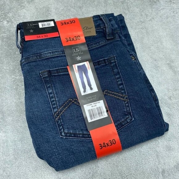 Urban Star Mens Stretch Slim Fit Jeans 34x30 Blue Denim a0659 - Picture 2 of 8
